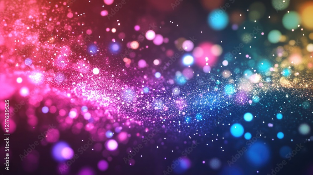 Fototapeta premium Colorful bokeh background with multicolored lights and soft focus effect Copy Space for text