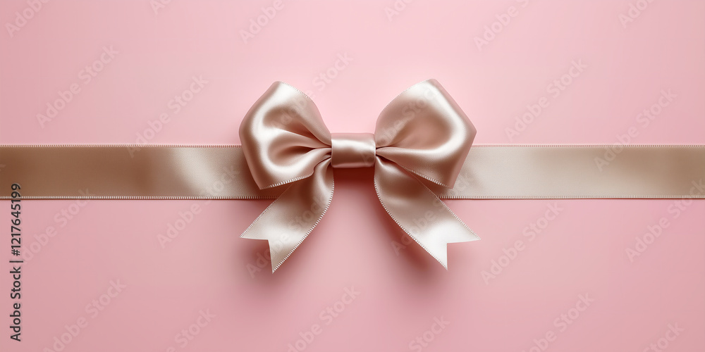 Beige Satin Ribbon Bow, isolated on a Pink Wide Background
Beige Satin Ribbon Bow, isolated on a Pink Wide Background