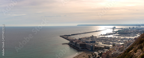 aerial view of the mediterranean shore at alicante