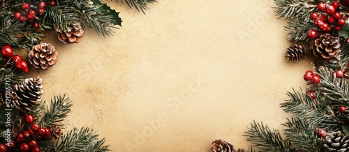 Festive Card Mockup with Holiday Decorations and Ample Copyspace for Custom Text and Greetings photo
