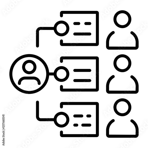Employee responsibilities icon in linear style 