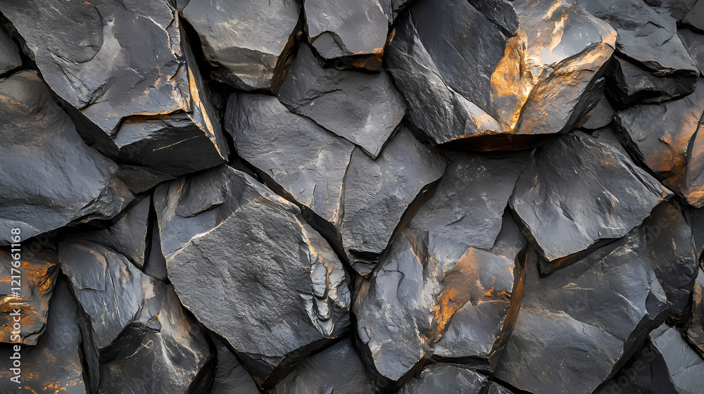 Black slate rock texture background. Obsidian Cliff. Illustration Black slate rock texture background. Obsidian Cliff. Illustration