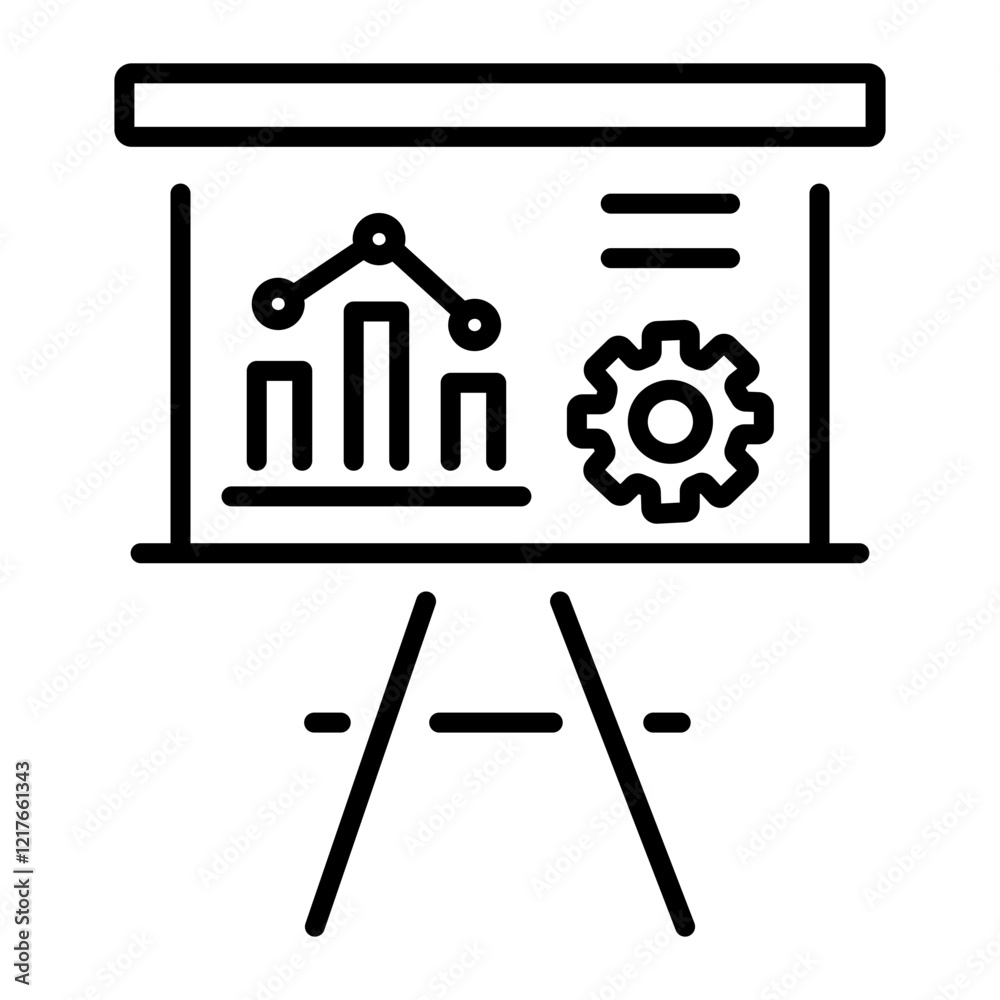 Fototapeta premium A line style icon of project management 