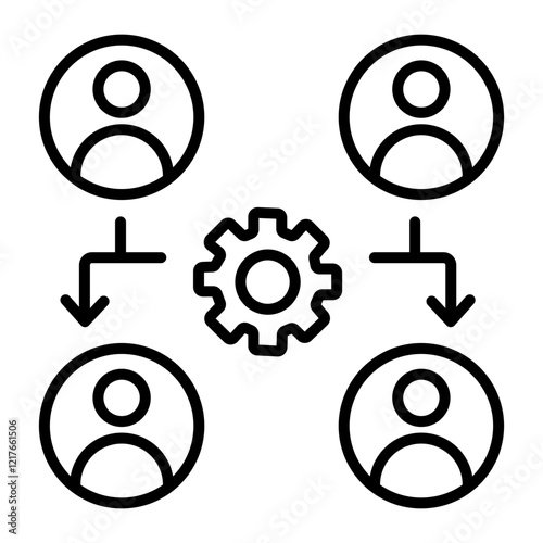 A line style icon of crew management 