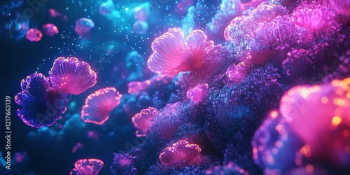 Wallpaper Mural Bioluminescent Fungi Glow In Dark Underwater Realm Torontodigital.ca