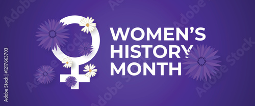 Women's History Month Celebration Banner. Womens History Month Background. Women's Contributions To Events In History and Contemporary Society Abstract Illustration Design
