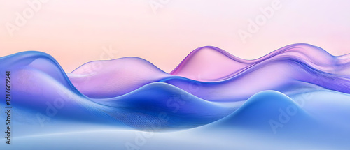 Abstract blue and purple wave patterns on a gradient background photo