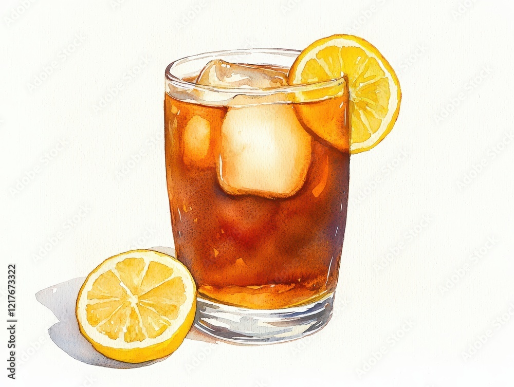 Refreshing lemon iced tea drink with ice cubes home kitchen beverage photography bright light summer vibes Refreshing lemon iced tea drink with ice cubes home kitchen beverage photography bright light summer vibes