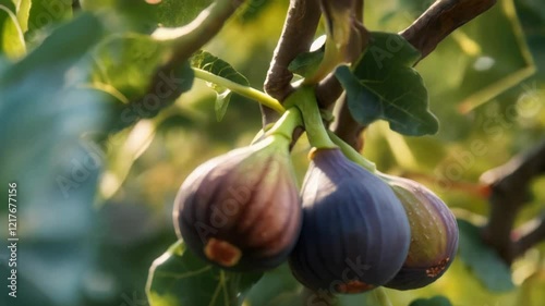 Harvesting ripe figs from a lush tree in an orchard during warm sunny weather showcases the beauty of fresh produce
