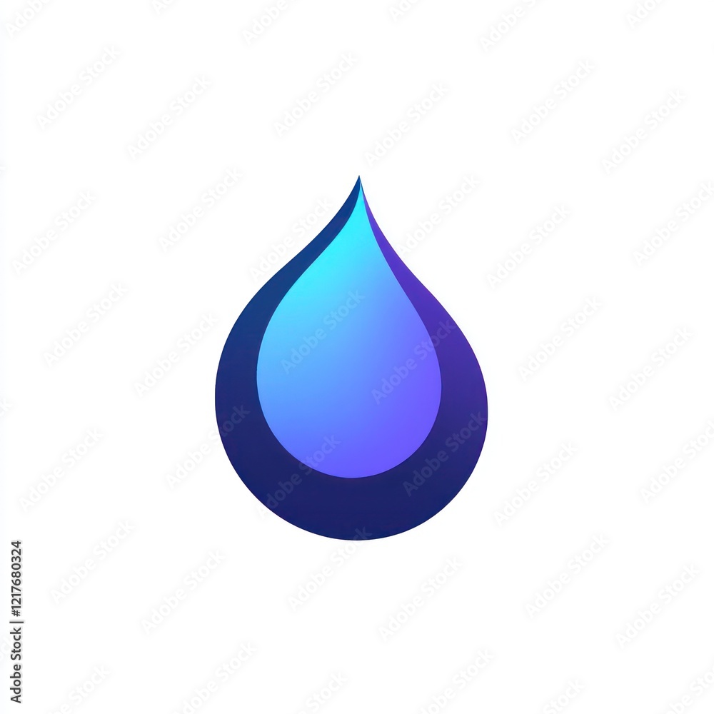 A clean and sleek water drop icon symbolizing purity, hydration, and nature, perfect for branding, websites, and apps Isolated on white background A clean and sleek water drop icon symbolizing purity, hydration, and nature, perfect for branding, websites, and apps Isolated on white background
