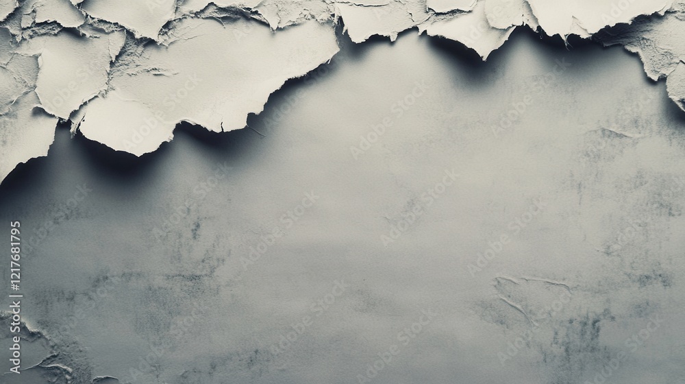 Textured Grey Background with Torn Paper Edges Abstract Grunge Wallpaper Design