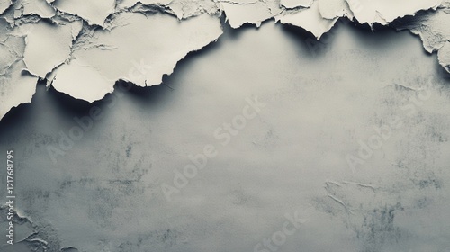 Obraz na płótnie Textured Grey Background with Torn Paper Edges Abstract Grunge Wallpaper Design w salonie