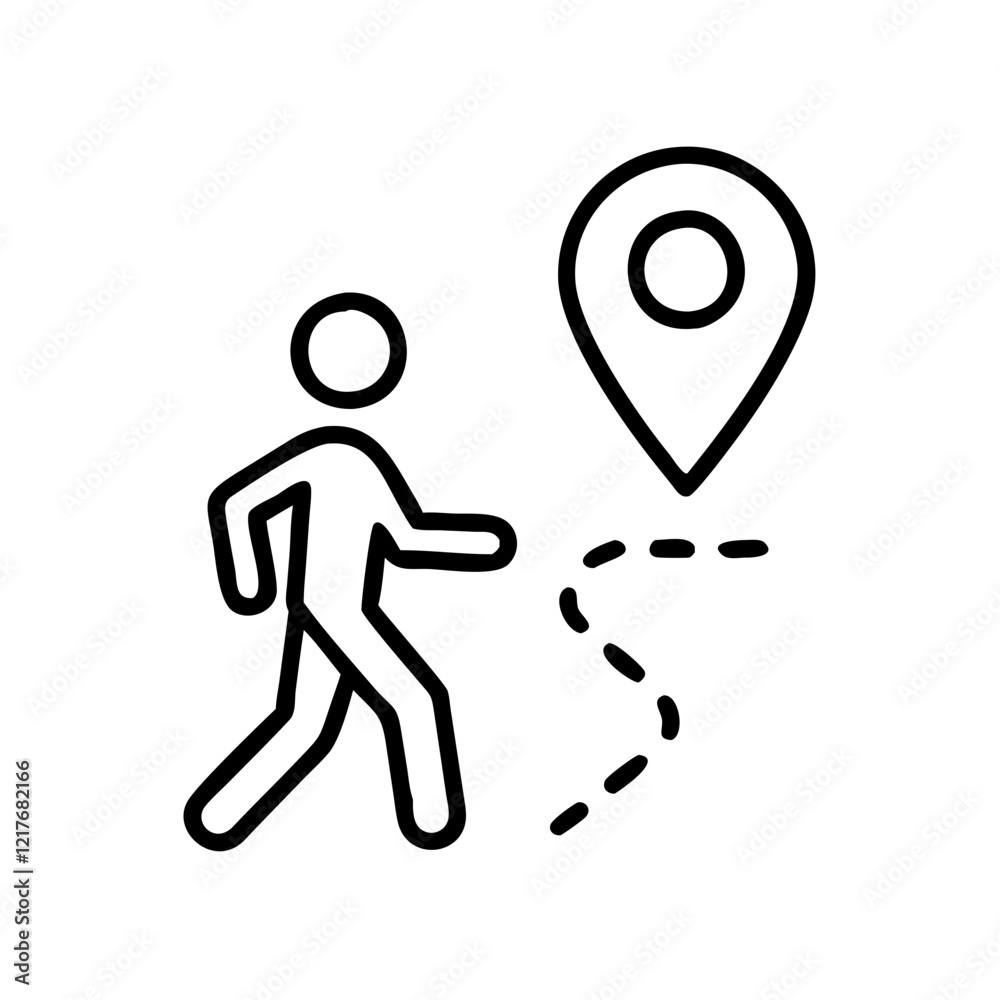 Obraz premium Icon walking route