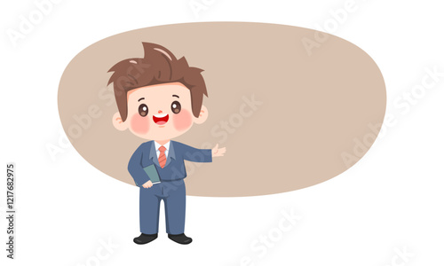 Businessman character standing pose. illustration vector design.