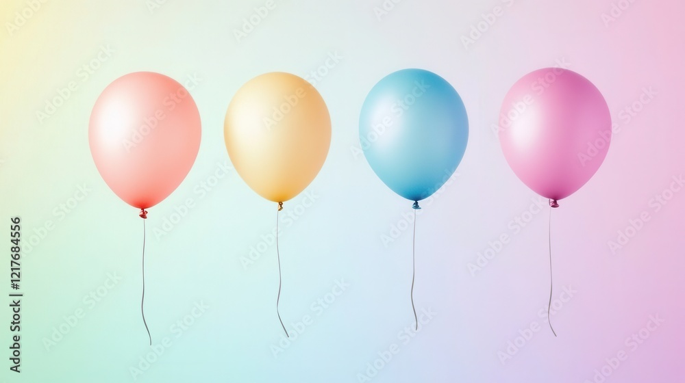 Pastel Balloons Floating Pink Blue Yellow Peach Celebration Party Festive Pastel Balloons Floating Pink Blue Yellow Peach Celebration Party Festive