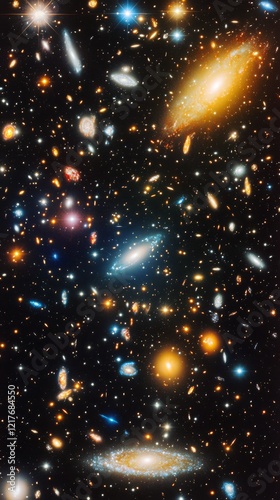 Celestial cluster revealing vibrant stars illuminated in deep space