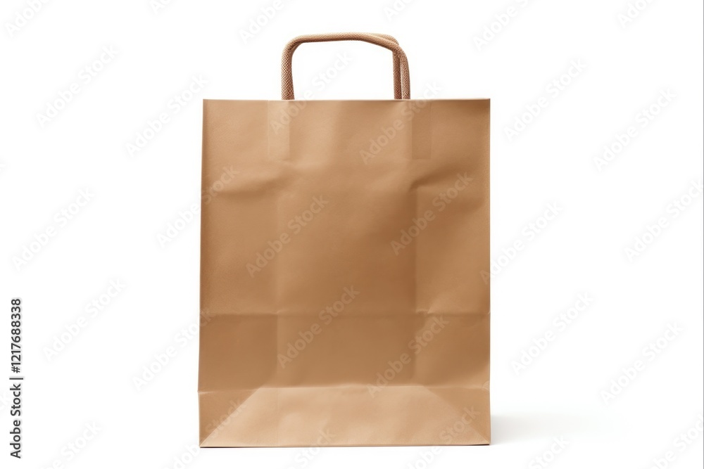 Brown Paper Bag Isolated on White Background. Blank Carrier Bag for Advertisement, Buying, and Carrying Purposes Brown Paper Bag Isolated on White Background. Blank Carrier Bag for Advertisement, Buying, and Carrying Purposes