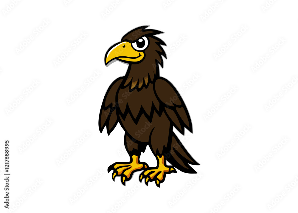 Fototapeta premium eagle vector, Simple color Design vector icon with white background. Wild Animal Vector. Bird vector, Cartoon vector, 2d vector 
