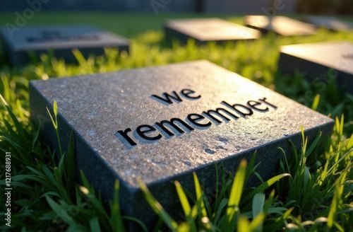 Engraved Memorial Stone with text 