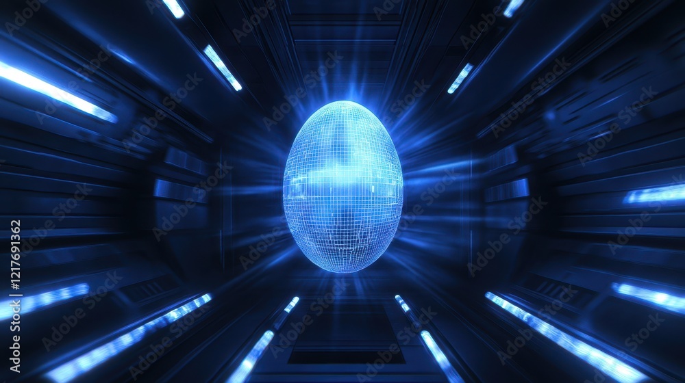 Fototapeta premium A vibrant Easter scene featuring colorful eggs, blooming flowers, and playful bunnies celebrating the joy of spring and renewal.