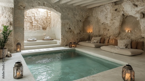 Luxurious indoor spa with tranquil ambiance and natural light