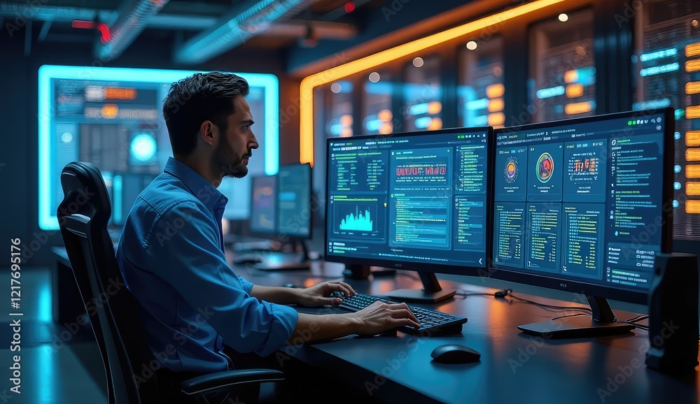 man analyzing data on a screen man analyzing data on a screen