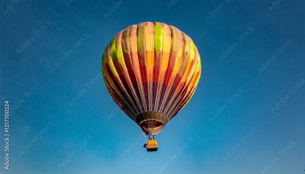 Fototapeta premium 뜨거운 공기 풍선이 떠오르는 모습, 고도가 높아질수록 풍선의 색이 점점 밝아지는 표현