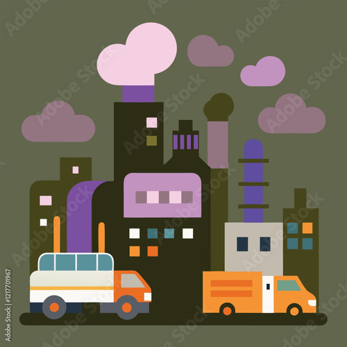 vector illustration of a factory