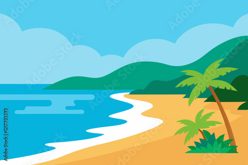 beach with palm trees