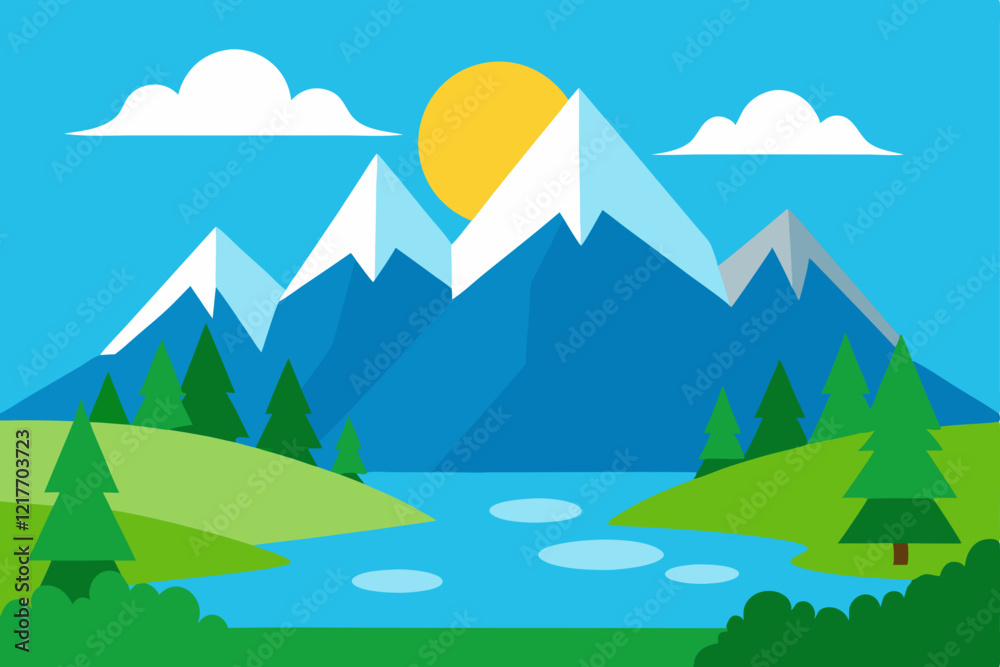 landscape with mountains landscape with mountains