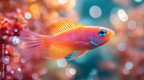 Colorful fish swimming among vibrant coral reefs in a clear underwater enviro...