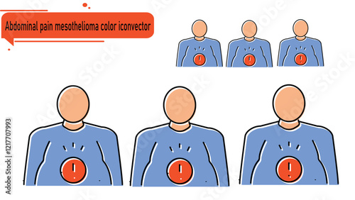 Abdominal pain mesothelioma color iconvector