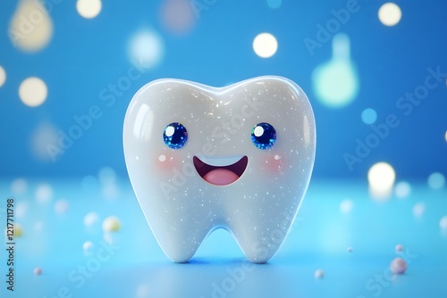 cute white 3D volumetric tooth, dentistry, dentist, medicine