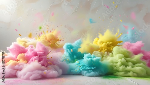 A vibrant Holithemed background with color photo