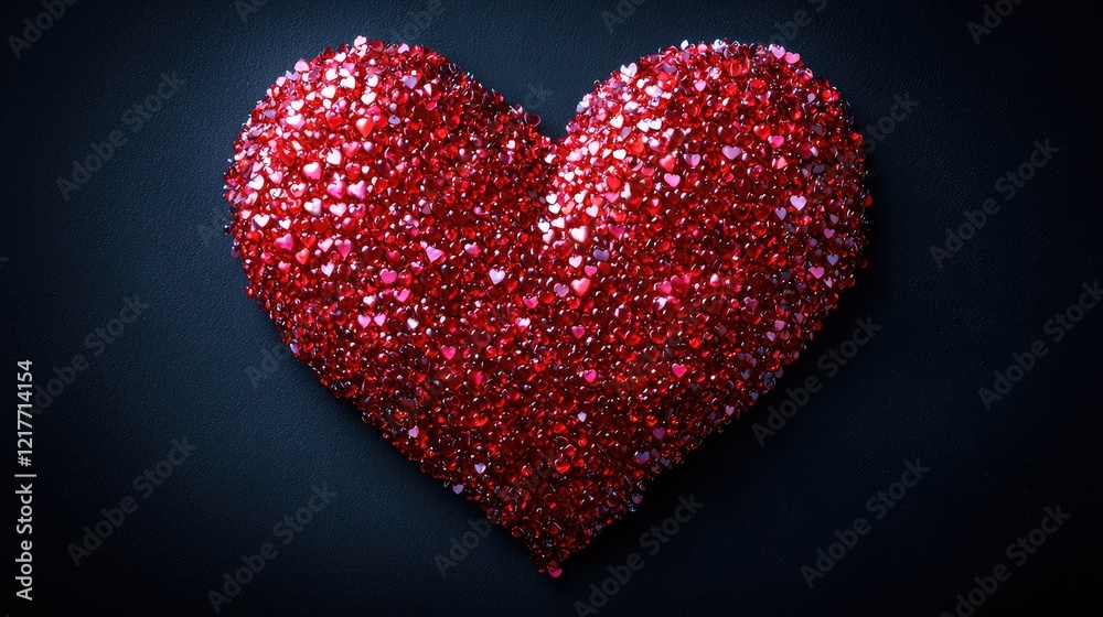 Obraz premium Red Heart Shaped Collection Of Small Hearts