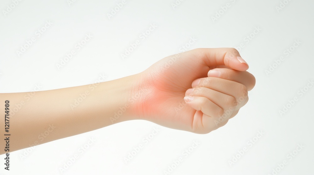 Closeup of hand holding a modern smartphone against white background