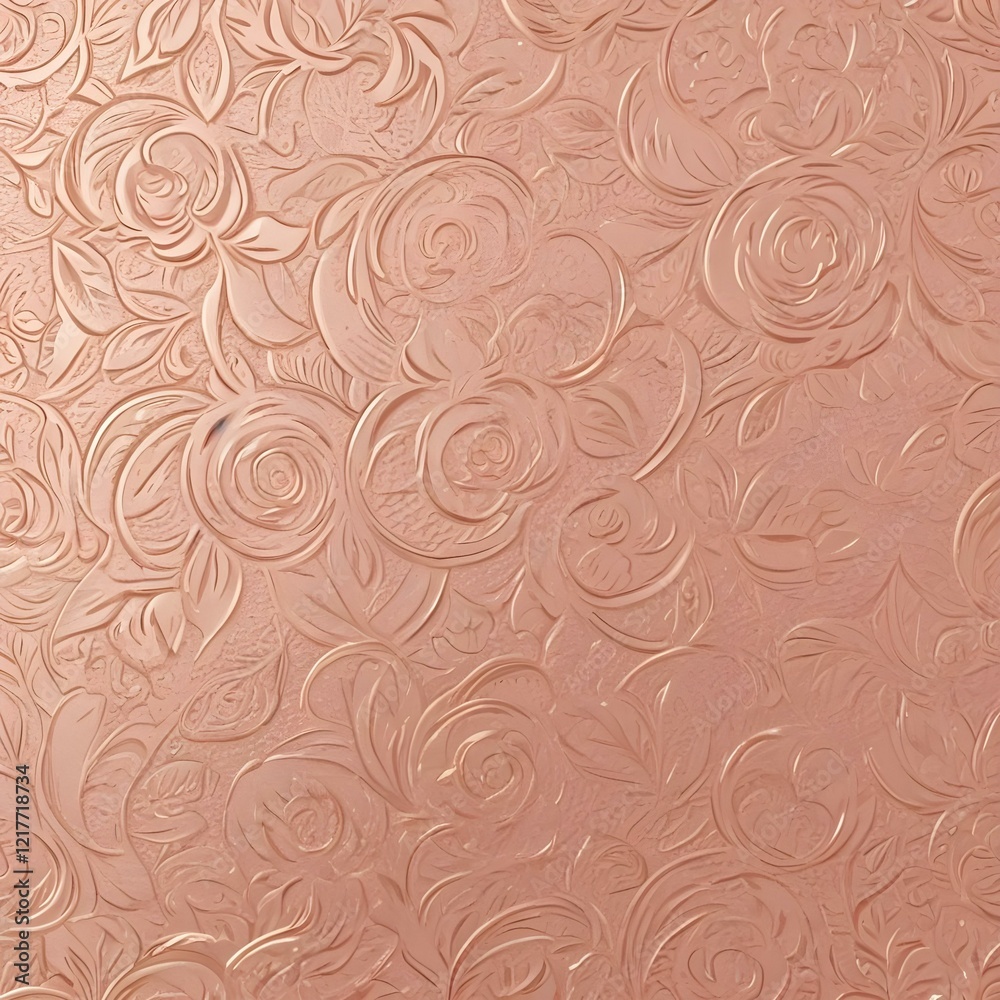 Fototapeta premium Rose gold textured background with engraved detail