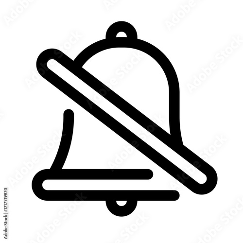 Alarm Off Line Icon. Single icon, line vector icon