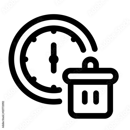 Wasting Time Line Icon. Single icon, line vector icon