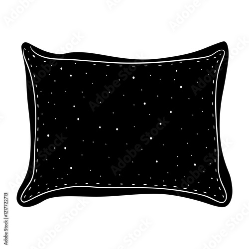 Pillow black silhouette vector, Simple silhouette Design vector icon with white background.
