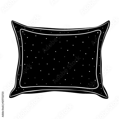 Pillow black silhouette vector, Simple silhouette Design vector icon with white background.