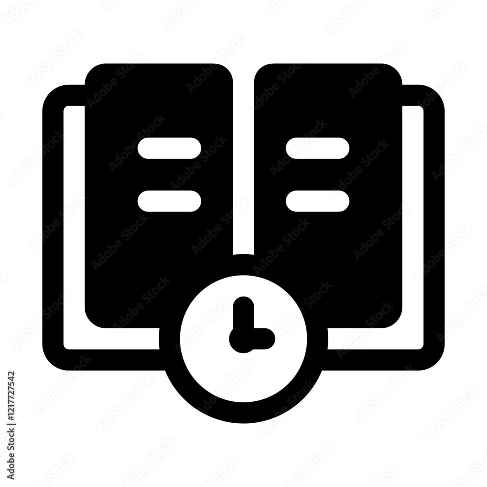 Study Hours Glyph Icon. Single icon, glyph vector icon Study Hours Glyph Icon. Single icon, glyph vector icon