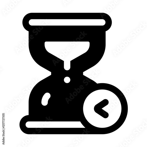 Past Time Glyph Icon. Single icon, glyph vector icon