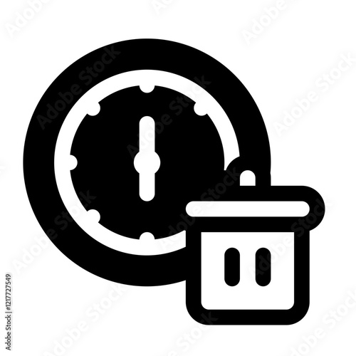 Wasting Time Glyph Icon. Single icon, glyph vector icon