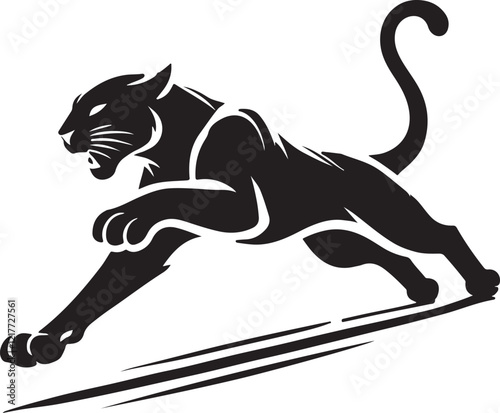 Black panther on white background