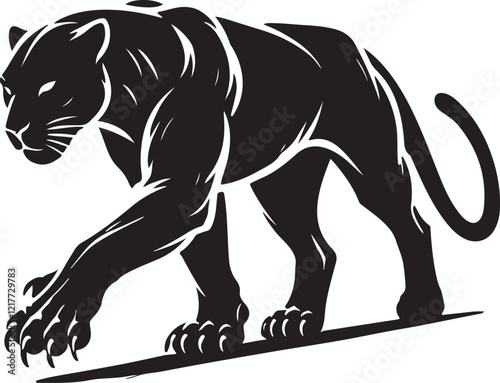 Black panther on white background