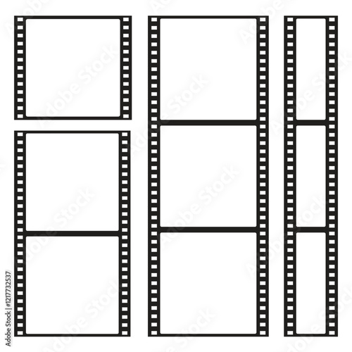 Set Of Film Strips Vector Design.