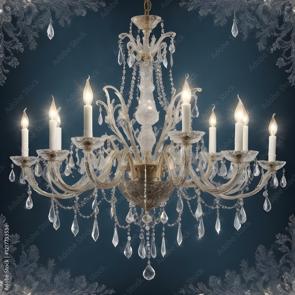 Fototapeta premium Crystal chandelier inspired glitter patterns