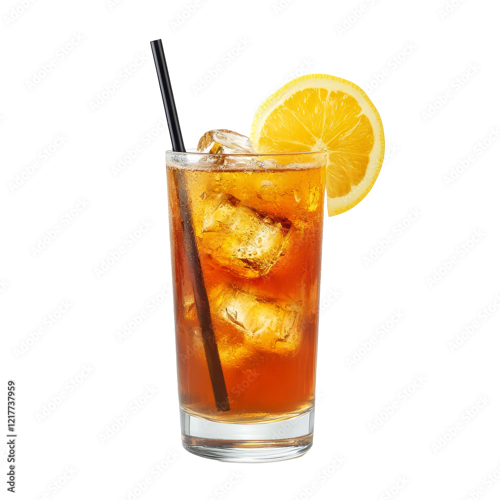 Refreshing boilermaker cocktail in a tall glass with ice and lemon slice, boilermaker cocktail isolated on transparent background Refreshing boilermaker cocktail in a tall glass with ice and lemon slice, boilermaker cocktail isolated on transparent background