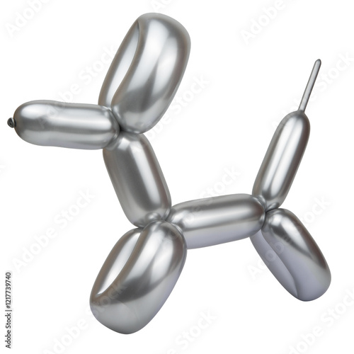 bright balloon dog isolated on the white background